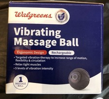 Walgreens Vibrating Massage Ball Rechargeable Ergonomic Multispeed Black