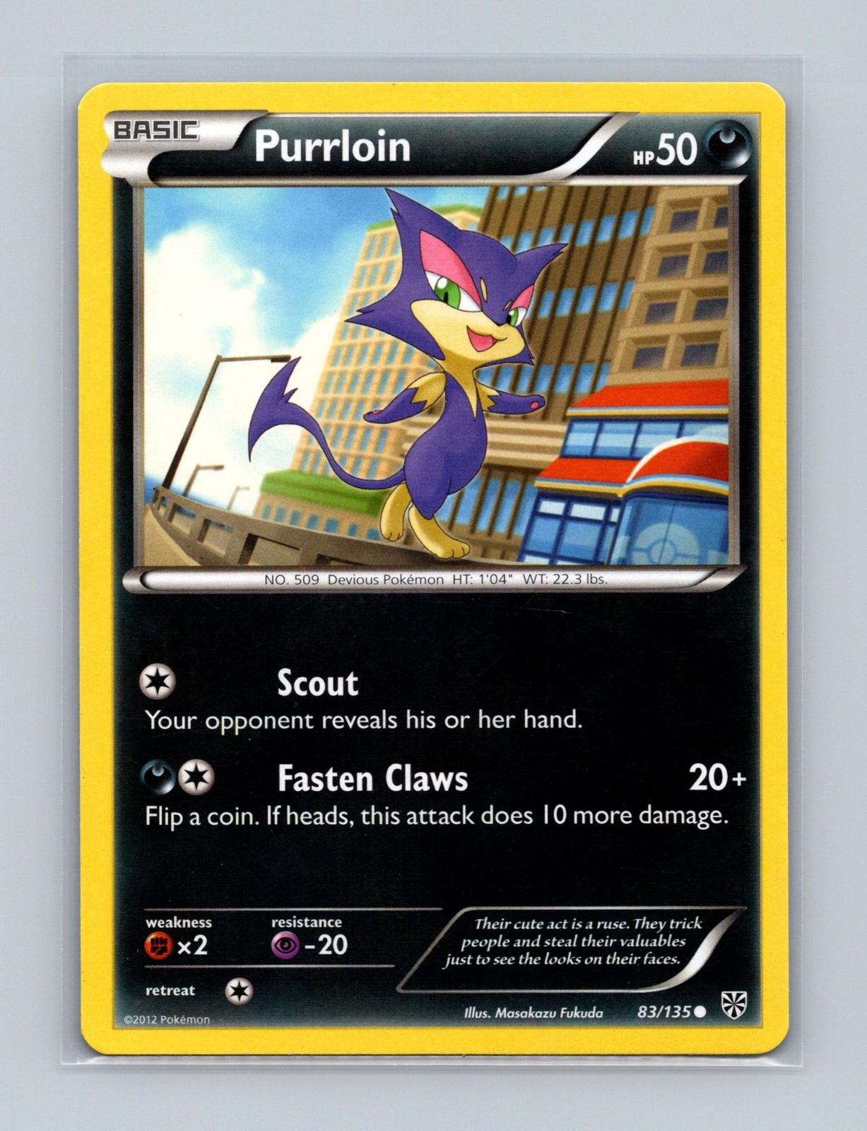 Purrloin 83/135 Common Plasma Storm Pokemon Lightly Played