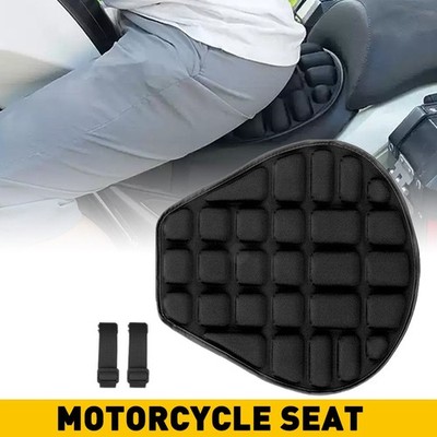 Black Gel Comfort Seat Lycra Cushion Cover Shock Absorb Pad Fits For Motorcycle