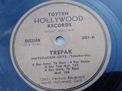 Russian & Spanish 78rpm Single 10-inch Totten Dance Studio Records #301 Trepak