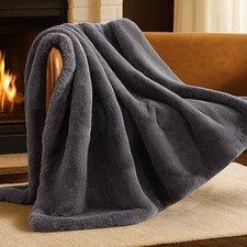 Reversible Ultra-Soft Faux Fur Throw Blanket - Cozy Warm Plush Couch Decor