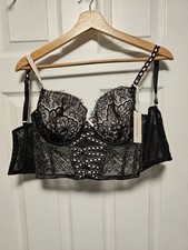 VICTORIA'S SECRET DREAM ANGELS RIBBON SLOT CORSET BRA TOP SIZE Size: S-DD NWT
