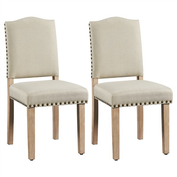2 Dining Room Chairs Modern Upholstered Kitchen Chairs w/ Nailhead Trim for Home