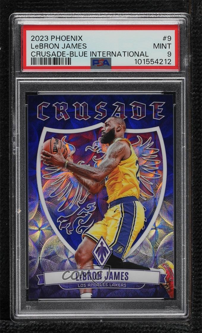 2023 Panini Phoenix Crusade International Blue 8/35 LeBron James PSA 9 MINT 04cw