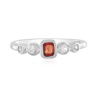 Cavill Rubin Ring Damen Silber 925 Sterling, Platinplattiert, Oktagon Rot-