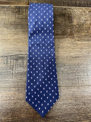 Luigi Borrelli Napoli 100% Silk Tie Navy Blue Pink Paisley Made in Italy