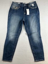 NWT Vigoss Heritage Skinny Jeans Womens 16 x 28L Legacy Stretch Thick Stitch