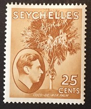 Seychelles King George VI 1938 Mint 25c Stamp MLH