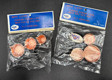 Vintage Dollhouse Miniature COPPER FRY  SAUCE PAN SETS 6 Total MSR New NOS 1:12