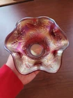 Very Pretty Red Fenton Carnival Glass Holly Pattern Hat