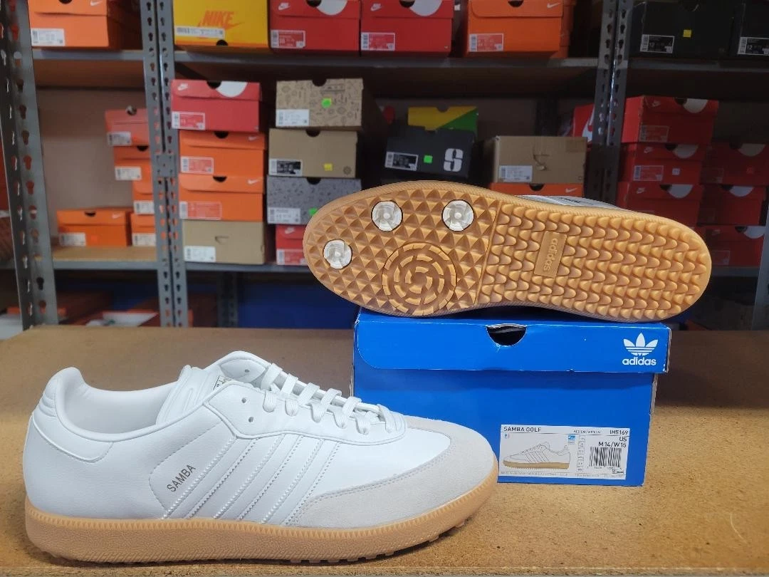 Adidas Samba Spikeless Golf Crystal White Gum for sale | eBay