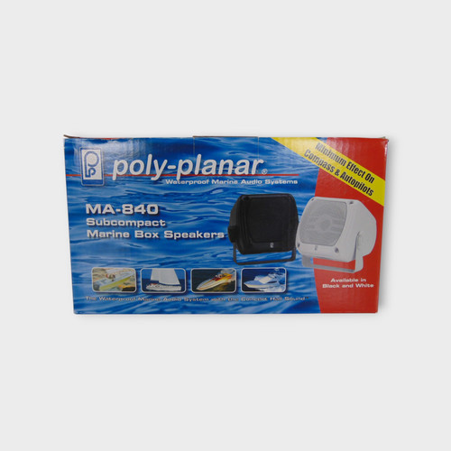 Poly-Planar MA-840 Subcompact Marine Speakers x2 80 Watts (White) New Open Box - Foto 7 di 8