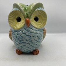 Colorful Ceramic Owl Piggy Bank 8  Tall