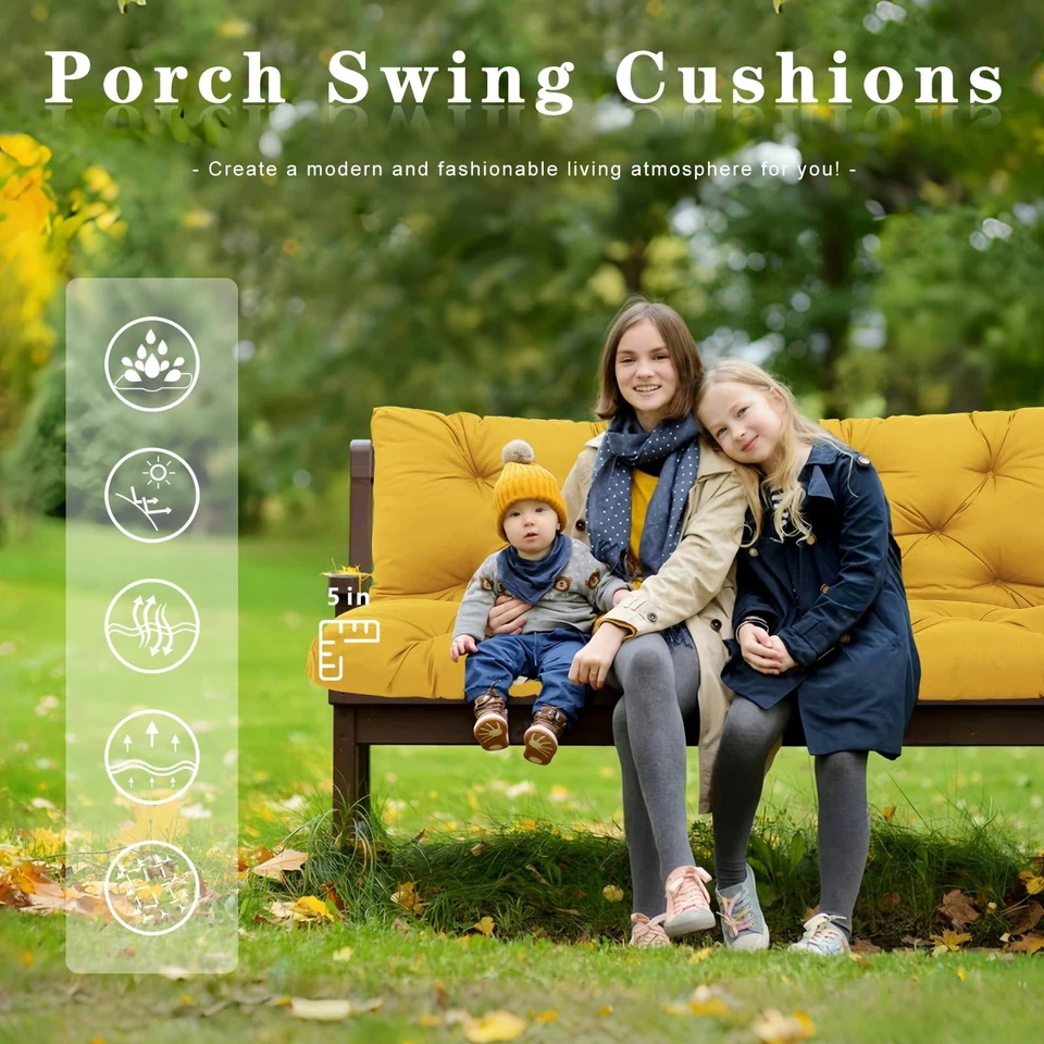 Cojines Columpios Porche Impermeable Exterior Cojín de Repuesto con Respaldo Thi... Foto 2 de 4
