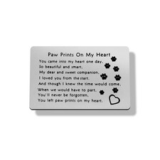 Pet Memorial Gift Engraved Wallet Inserts Card Pet Sympathy Gift You Left Paw...