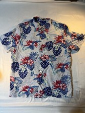 Tommy Bahama Shirt Mens Extra Large XL 100 Silk Floral Hawaiian Camp Button Up