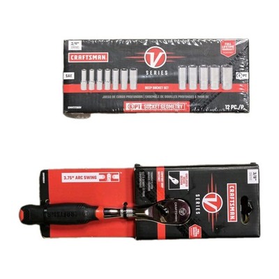 Craftsman V Series 3/8'' Drive Deep Socket Set SAE 12 pc plus  3/8'' Rachet