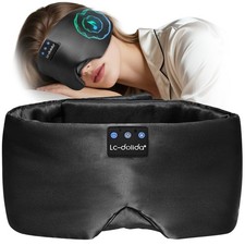 Luxurious Silk Soft Sleep Mask, Sleep Headphones with Bluetooth 5.4 for Side ...