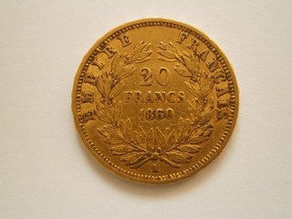 Napoléon 20 francs Année 1860 tête nu