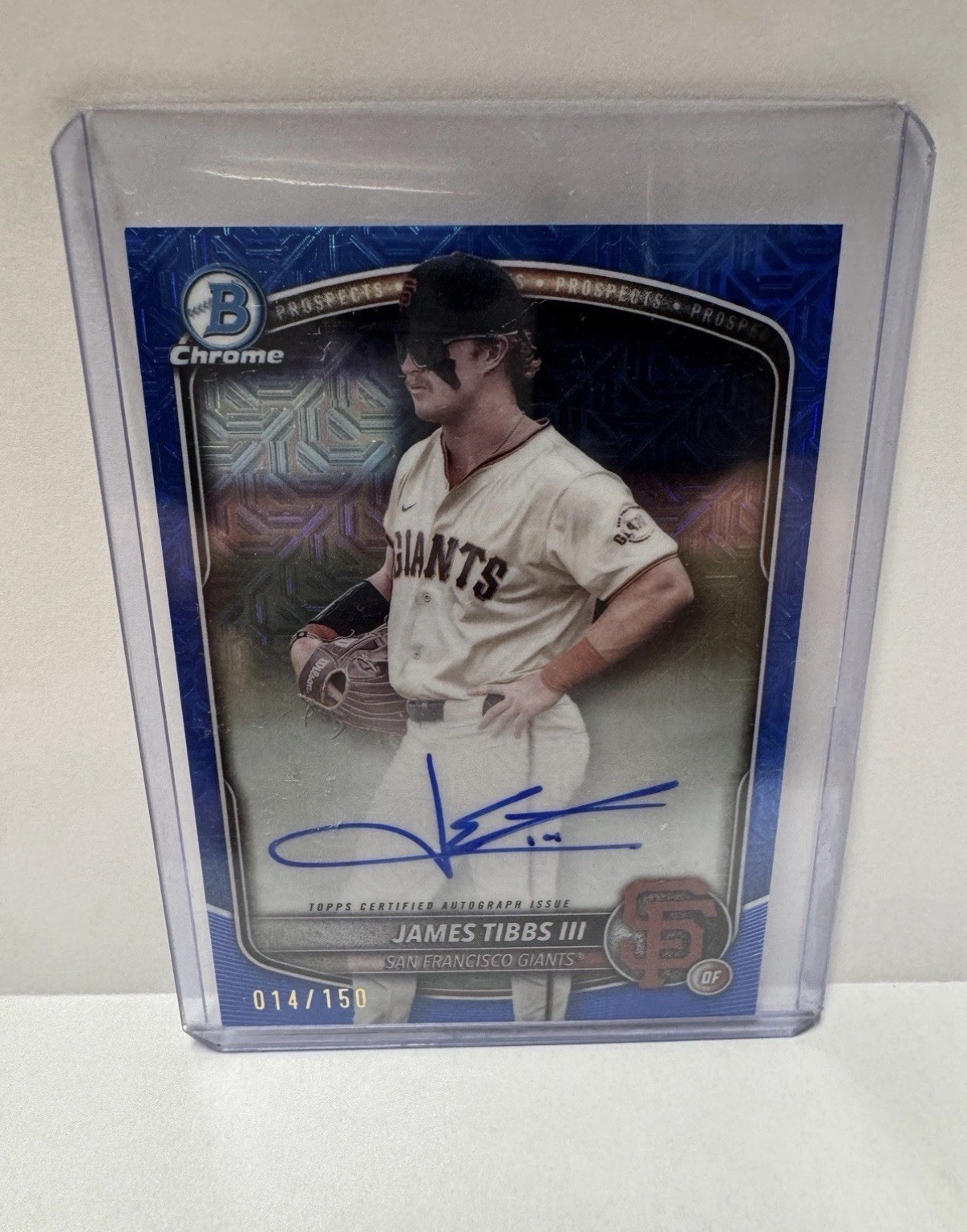 2025 James Tibbs III Bowman Chrome Blue Mojo Auto /150