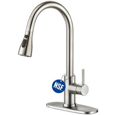 Kitchen Sink Faucet,Pull Down Kitchen Faucets with Sprayer 3 Modes,Brushed Ni...