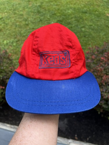Keds Vintage 90s Child Size Hat Stretch back red & blue For Children Retro Rare