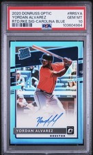 2020 Donruss Optic Rated Rookie Yordan Alvarez Carolina Blue Auto 07 /35 PSA 10