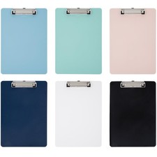 6 Pack Plastic Clipboards with Low Profile Clip, Hanging Clipboards Bulk, Cli...