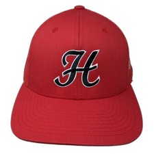 Letter H Snapback Mesh Back Trucker Hat Red One Size Embroidered Yupoong