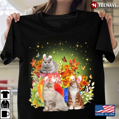 Happy Easter Three Cats With Bunny Ears