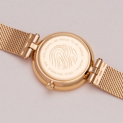HOLZKERN Montre Femme Everbloom Pflaumenblüte Jaune/Or