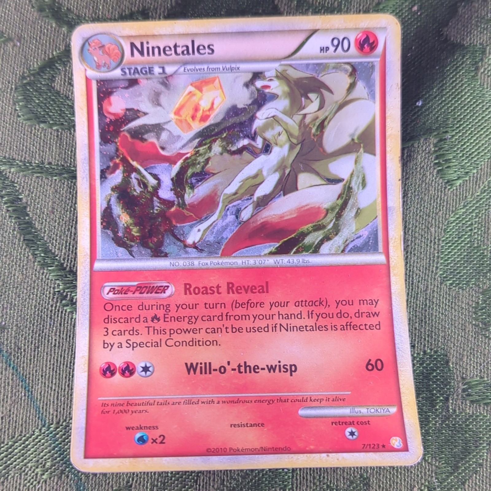 Pokemon TCG Ninetales HeartGold & SoulSilver Holo Rare 7/123 English 2010