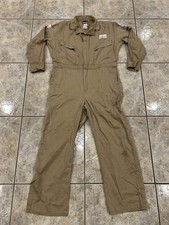Mens 44 REG BULWARK EXCEL FR Fire Flame Resistant Khaki Twill Work Coveralls