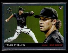 2025 Topps Chrome Platinum #350 Tyler Phillips Rookie Card Miami Marlins. rookie card picture