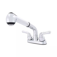 Dual Handle Pull Out Sprayer Laundry Utility Faucet with Washerless Cartridge in
