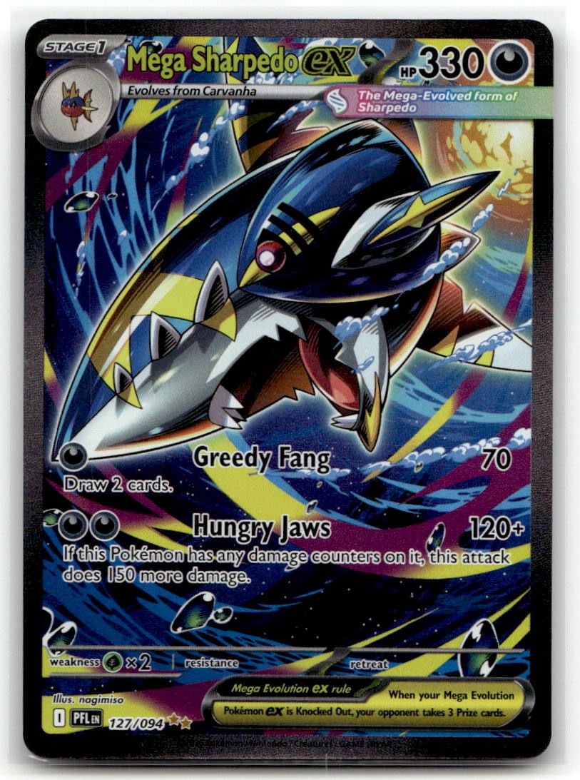 Mega Sharpedo ex 127/094 Special Illustration Rare ME02: Phantasmal Flames Po...