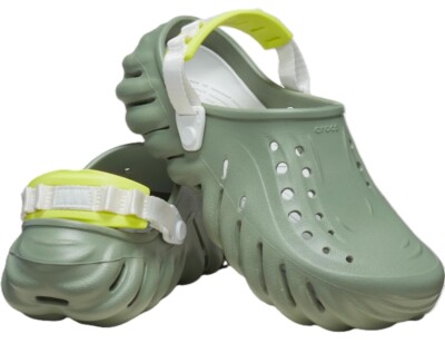Size 11 Mens CROCS Echo Clog Moss Green Vert Mousse 207937-308 Slip On Shoes NEW Size 11 Mens CROCS Echo Clog Moss Green Vert Mousse 207937  main image 4