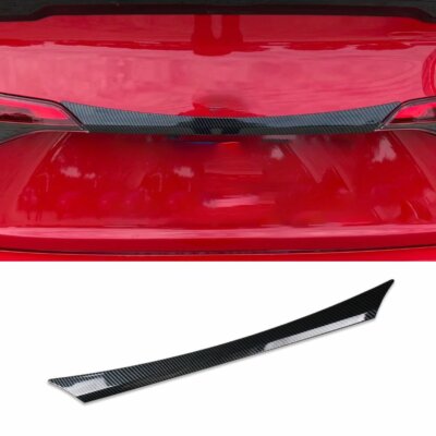 Fit Honda Civic 2022 2023 Sedan Rear Trunk Lid Tail Gate Cover Trim Carbon Fiber