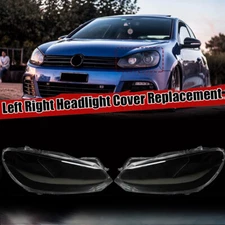 Pair Headlight Cover Headlamp Lens Shell Lampshade For VW Golf 6 MK6 2010-2014