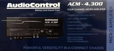 NEW Audio Control ACM4.300 Compact 4 Channel Class-D Car Amplifier, 2 Ohm Stable