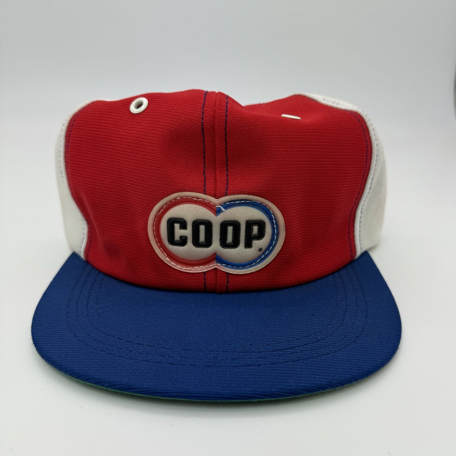 Casquette Trucker Vintage Années 80 USA - Motif CO-OP Standing Together - Bleu Et Blanc
