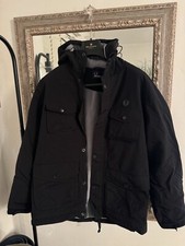 Image of Fred Perry Padded Hooded Jacket Black size S RRP£320  Authentic