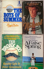 BASEBALL PAPERBACK BOOKS, LOT OF 4 THE NATURAL, THE BOYS OF SUMMER, FALSE SPRING