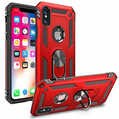 For iPhone 12 11 Pro 6 7 8 Plus XS Max XR X Mini Kickstand Case + Tempered Glass