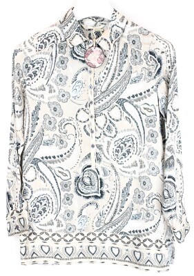 Odd Molly Esemble L/S Shirt T-Shirt Damen XS Halb Knopf Split Hose Paisley