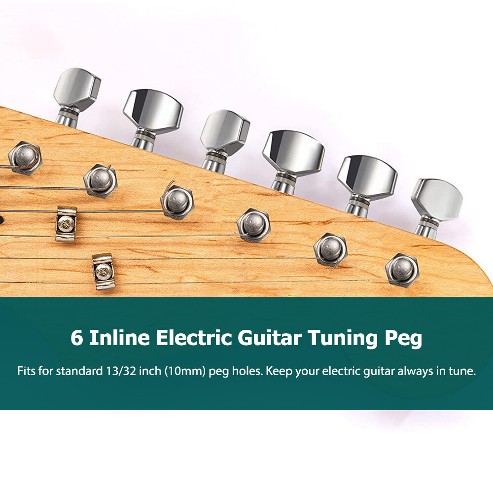 6 Right Inline Electric Guitar Tuning Peg Locking Tuners Chrome D4N8 eBay