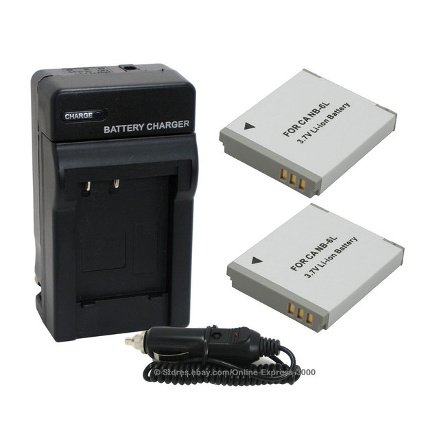 2 NB6L NB6L Battery + Charger for Canon PowerShot SD770 SD980 SD1200