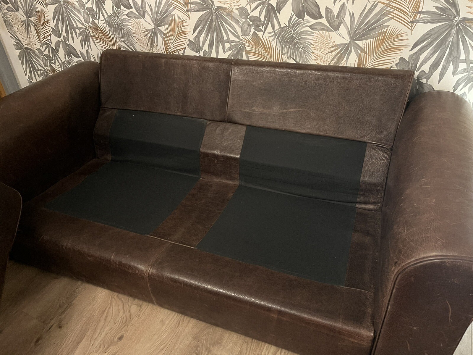 3 seater brown leather sofa used eBay