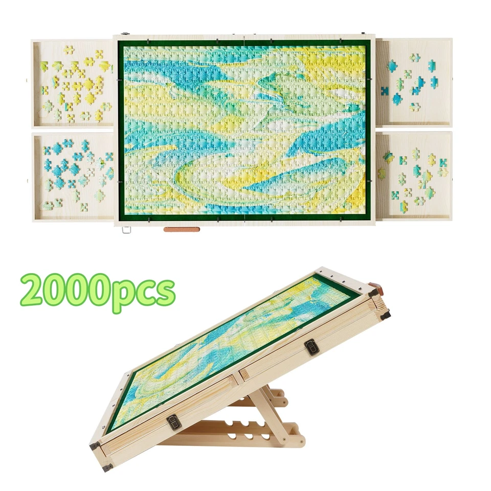 Puzzle Table Puzzle Board 1000/1500/2000 Pieces Drawer Portable 4 Drawers - Image 4 of 4