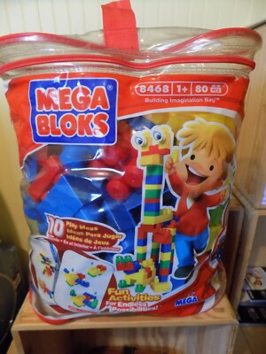 MEGA BLOKS 8468 80 Piece building blocks with 10 play ideas.